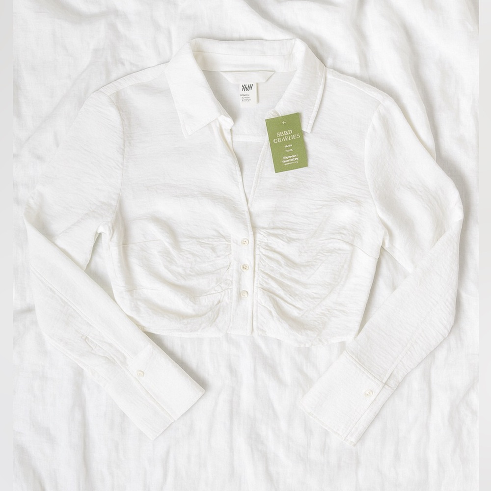 H&M Cream Button-Down Women's Shirt